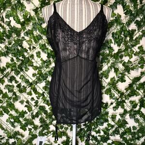 Fashionnova black lace lingerie slip dress